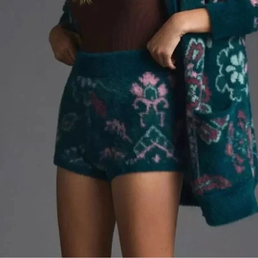 NWT ANTHROPOLOGIE DAILY PRACTICE Cozy Shorts Green Pink Small